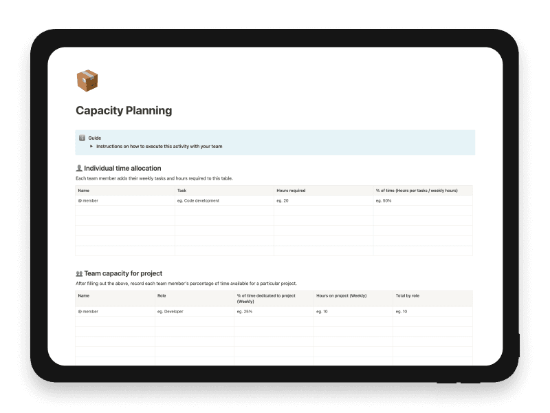 Capacity Planning Notion Template