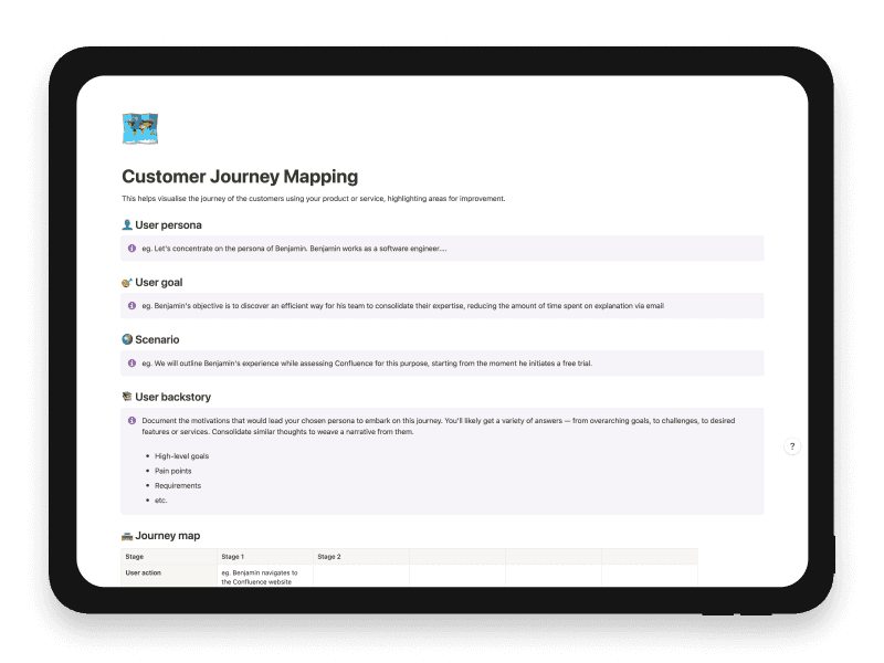 Customer Journey Mapping Notion Template
