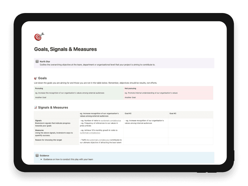 Goals, Signals & Measures Notion Template